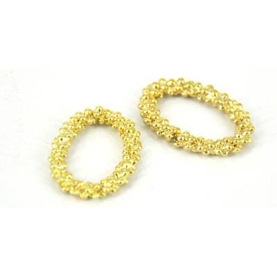 Gold Plate Zinc Ring closed  15x21mm pair