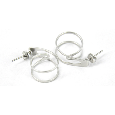 White Gold plate Brass Sheppard 25mm pair