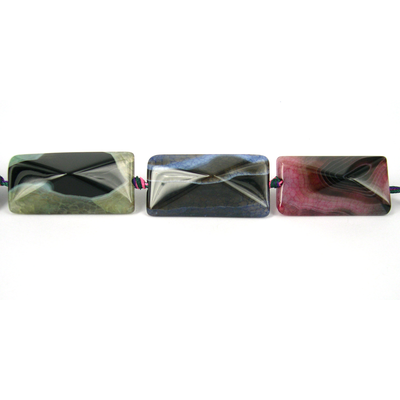 Agate Dyed Crackled Rectangle Polished 40x20mm/9Beads