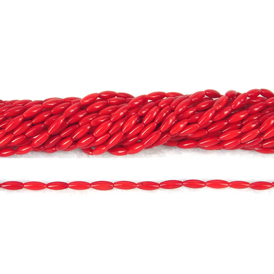 Coral Red Olive 3x9mm beads per strand 49 Beads