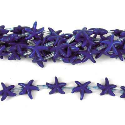 Howlite Dyed Star 14mm Navy beads per strand 25 Beads