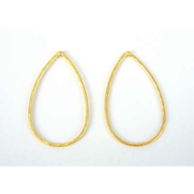 Sterling Silver plt Bead Teardrop 23x37mm pair