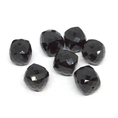 Onyx Faceted Cube 11mm EACH BEAD